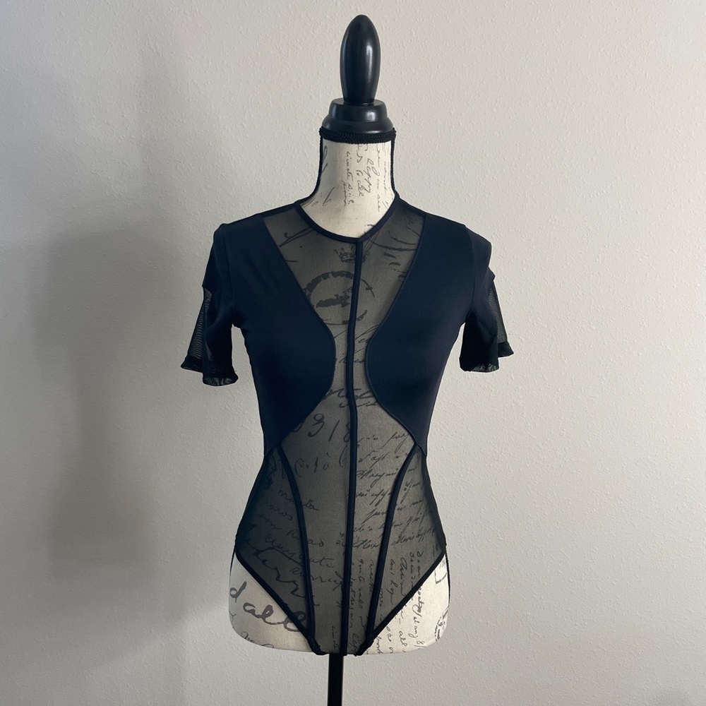 Black Mesh Bodysuit